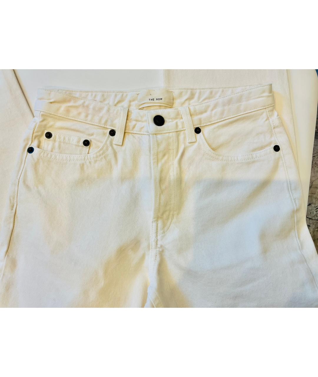 THE ROW Белые хлопковые прямые джинсы, фото 5
