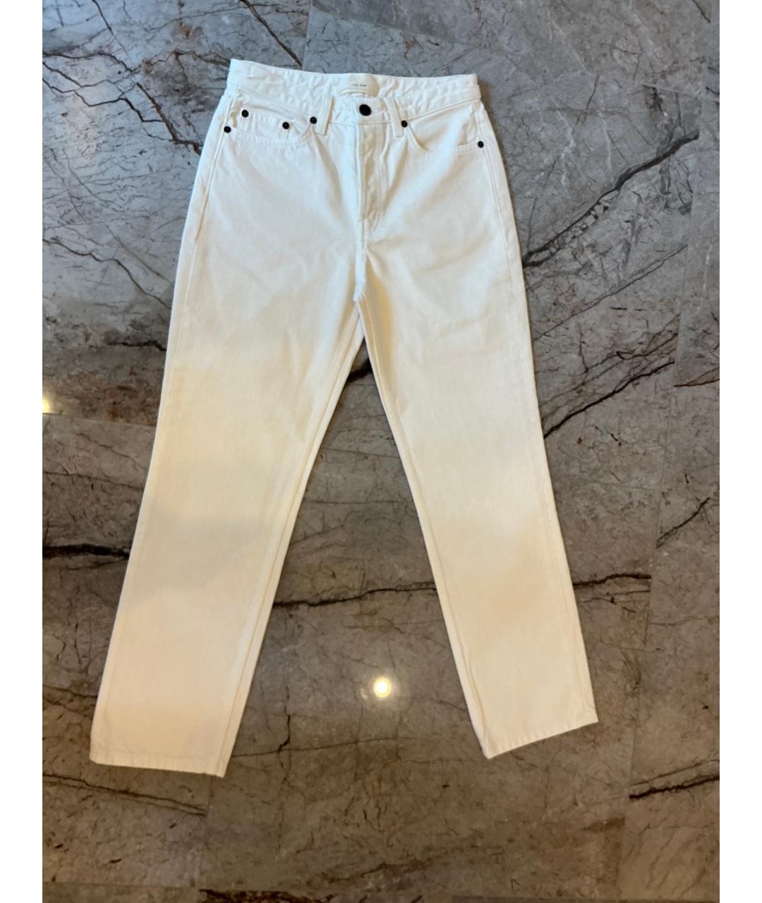 THE ROW Белые хлопковые прямые джинсы, фото 6
