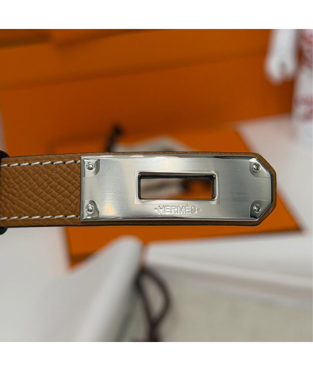 HERMES Коричневый кожаный ремень, фото 4