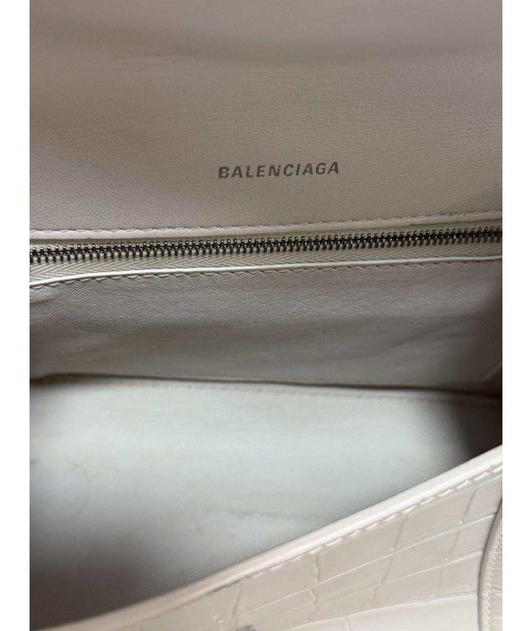 BALENCIAGA Белая кожаная сумка с короткими ручками, фото 4