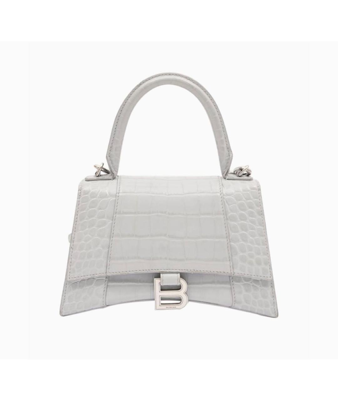 BALENCIAGA Белая кожаная сумка с короткими ручками, фото 8