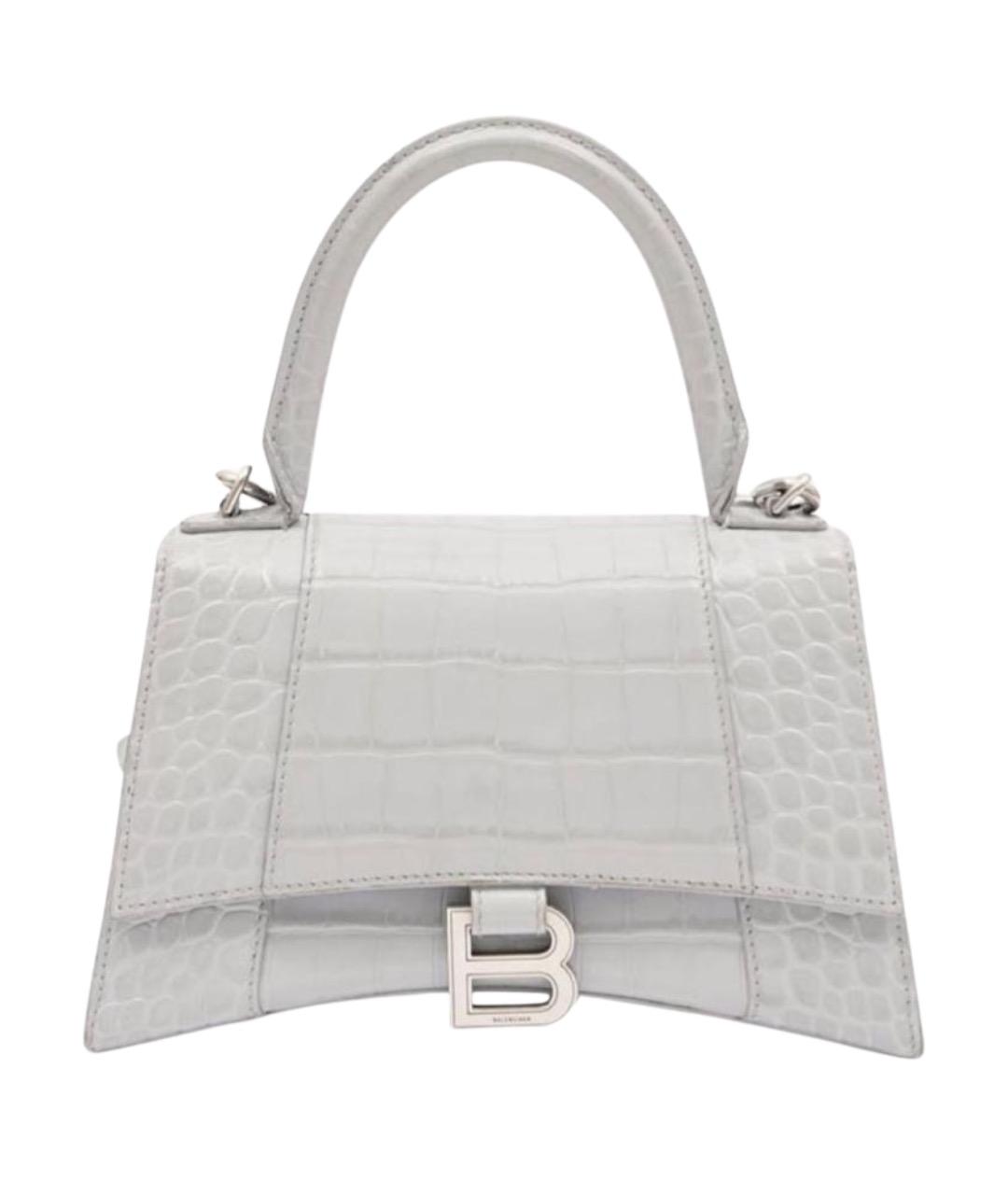 BALENCIAGA Белая кожаная сумка с короткими ручками, фото 1