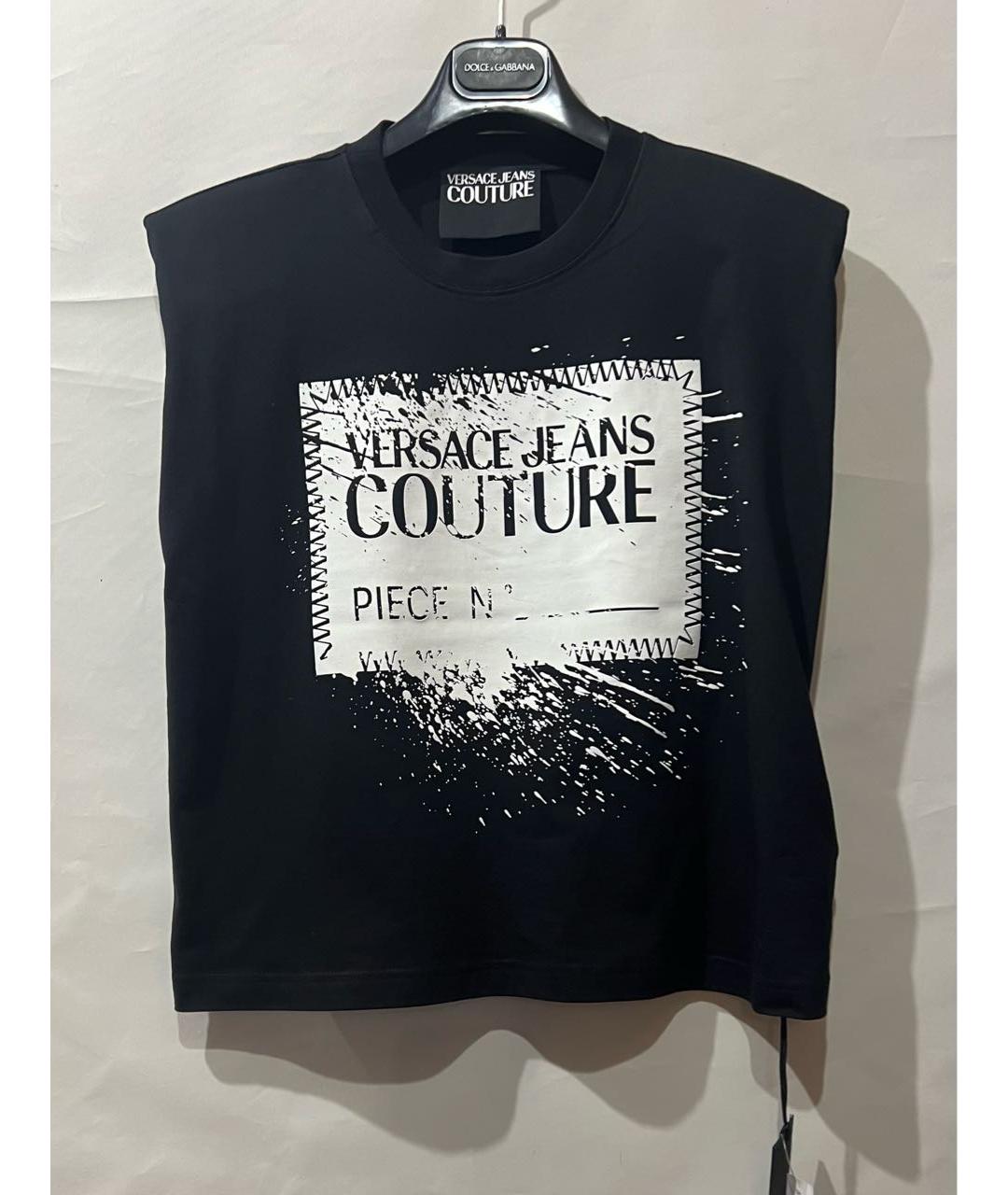 VERSACE Черная хлопковая футболка, фото 2