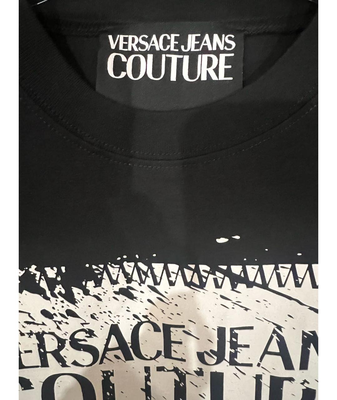 VERSACE Черная хлопковая футболка, фото 4