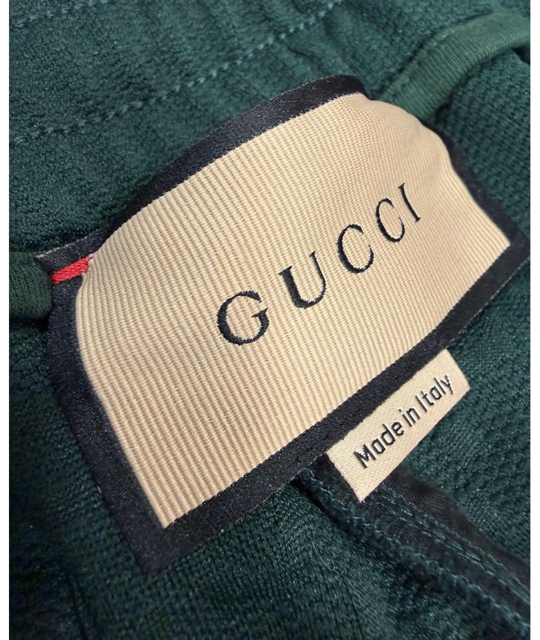GUCCI Зеленые полиэстеровые повседневные брюки, фото 7