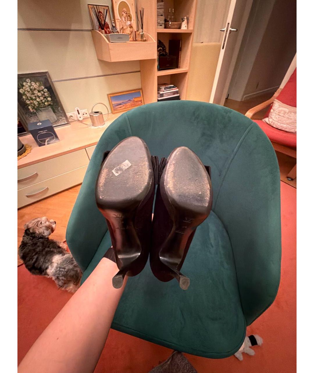 LOUIS VUITTON Черные текстильные туфли, фото 5