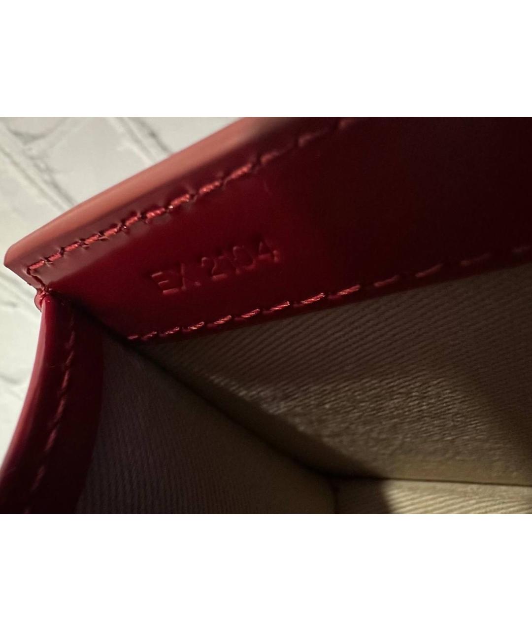 JACQUEMUS Красная сумка с короткими ручками из лакированной кожи, фото 5