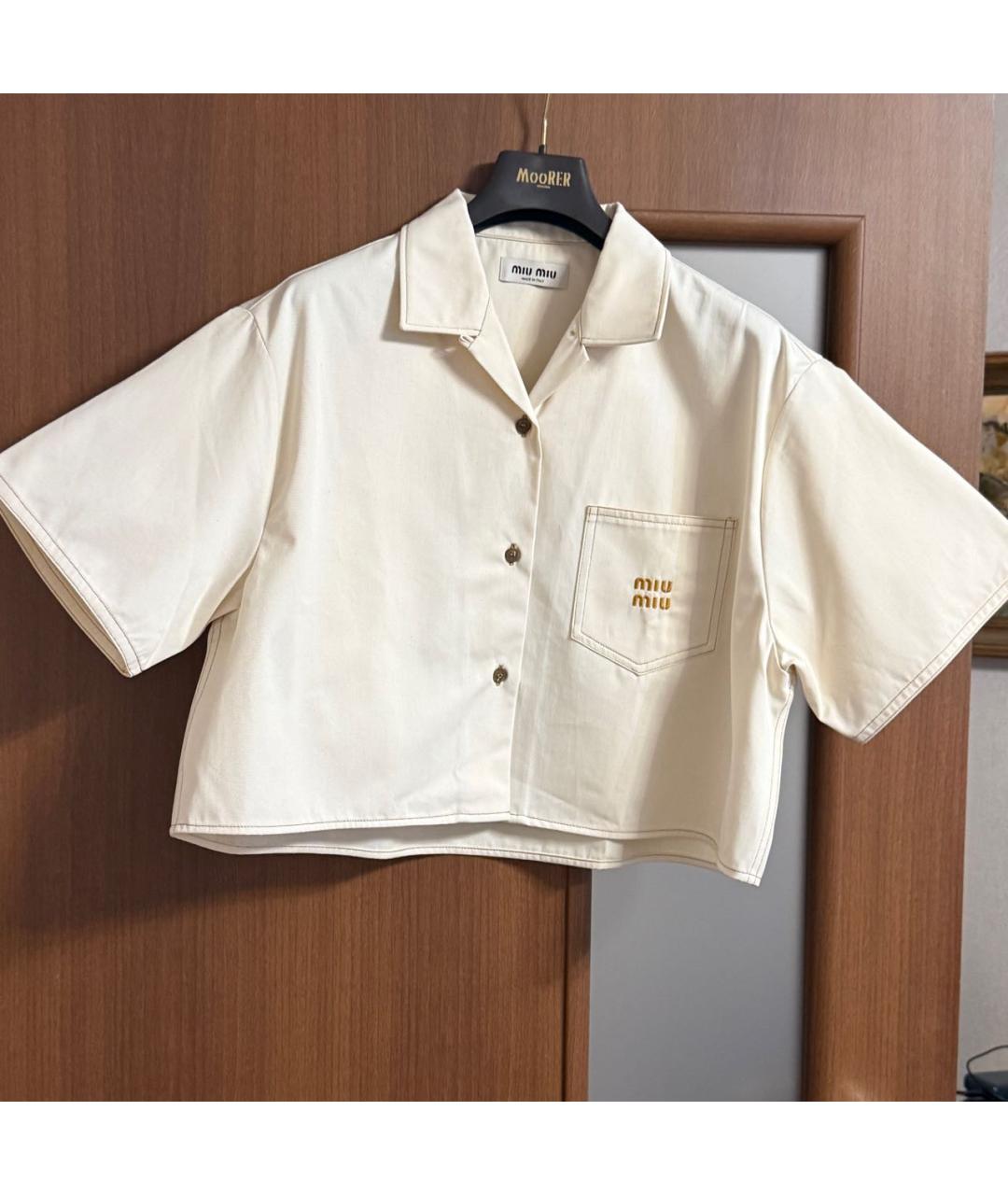 MIU MIU Бежевая деним рубашка, фото 4
