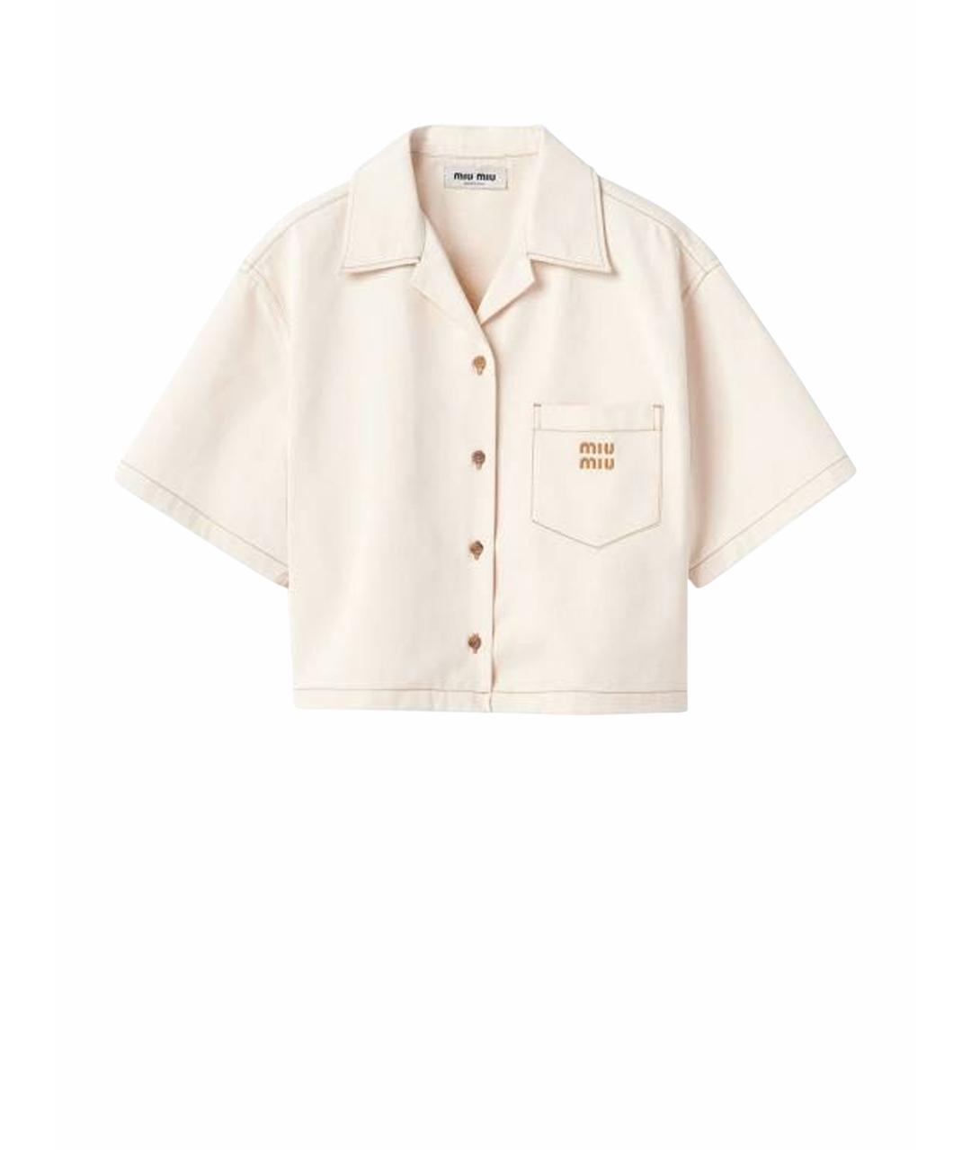 MIU MIU Бежевая деним рубашка, фото 1
