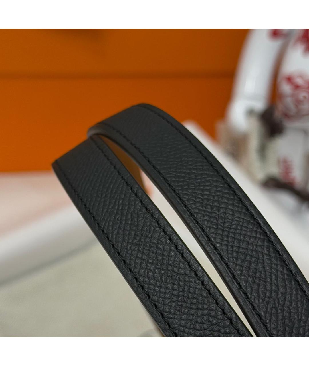 HERMES Черный кожаный ремень, фото 4