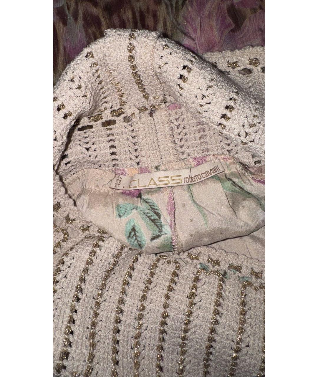 ROBERTO CAVALLI Бежевая шелковая юбка миди, фото 3