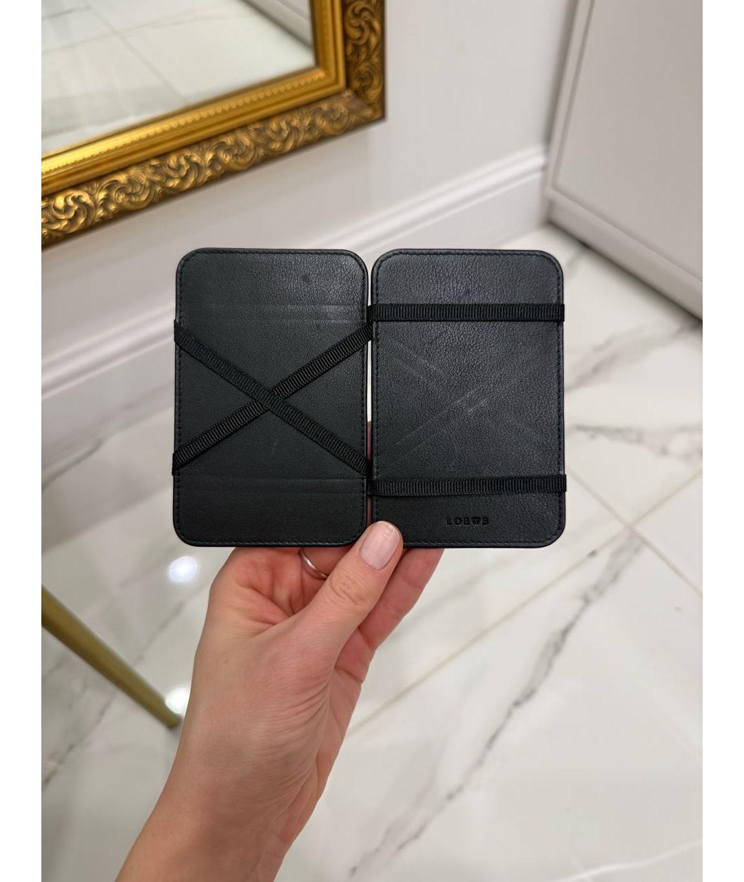 LOEWE Черный кожаный кардхолдер, фото 3