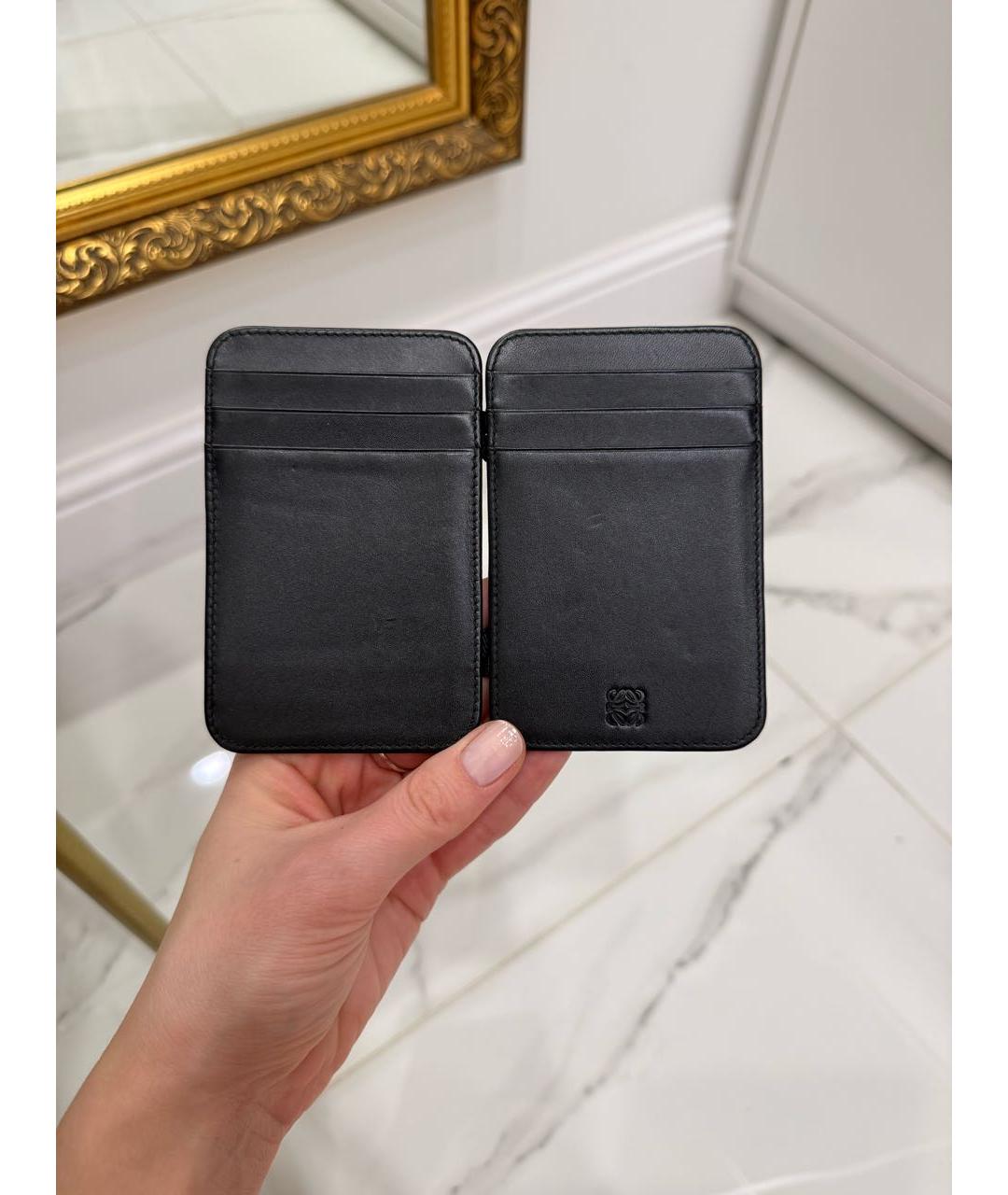 LOEWE Черный кожаный кардхолдер, фото 2