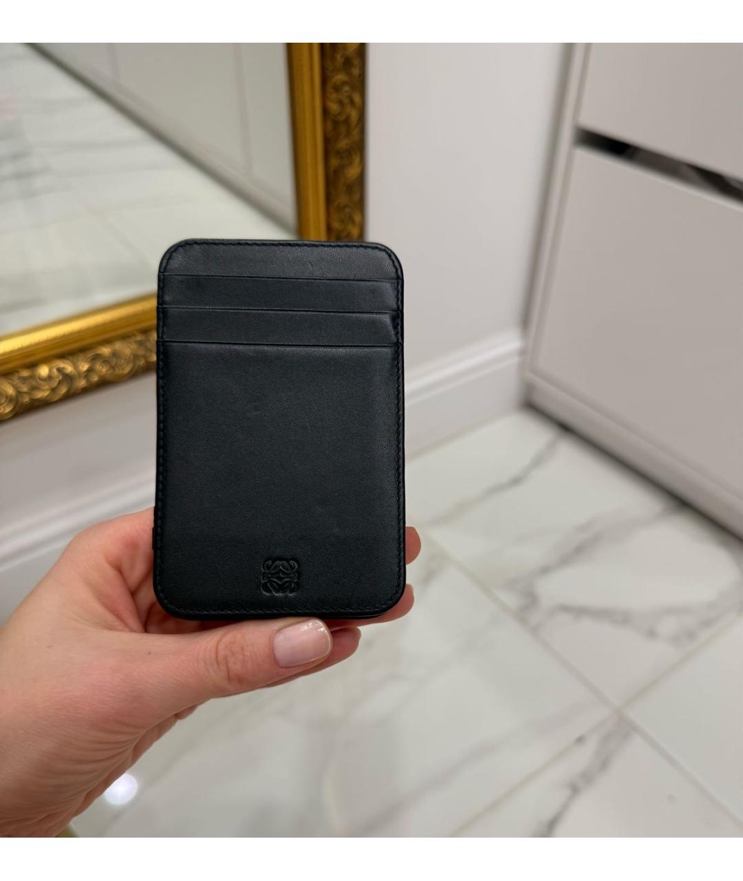 LOEWE Черный кожаный кардхолдер, фото 5