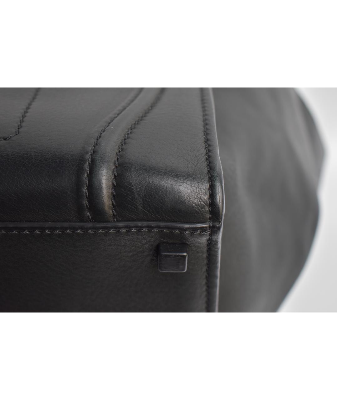 CELINE Черная кожаная сумка с короткими ручками, фото 8