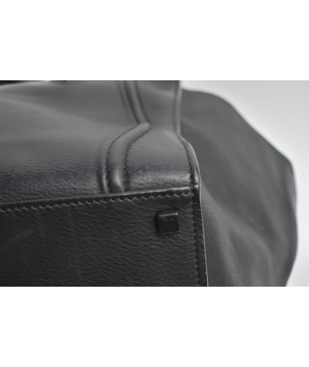 CELINE Черная кожаная сумка с короткими ручками, фото 7