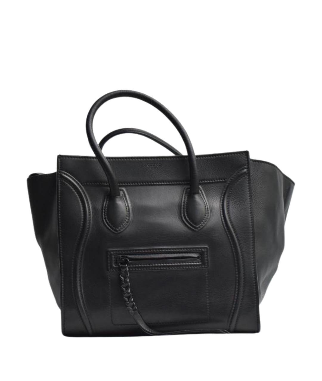 CELINE Черная кожаная сумка с короткими ручками, фото 1