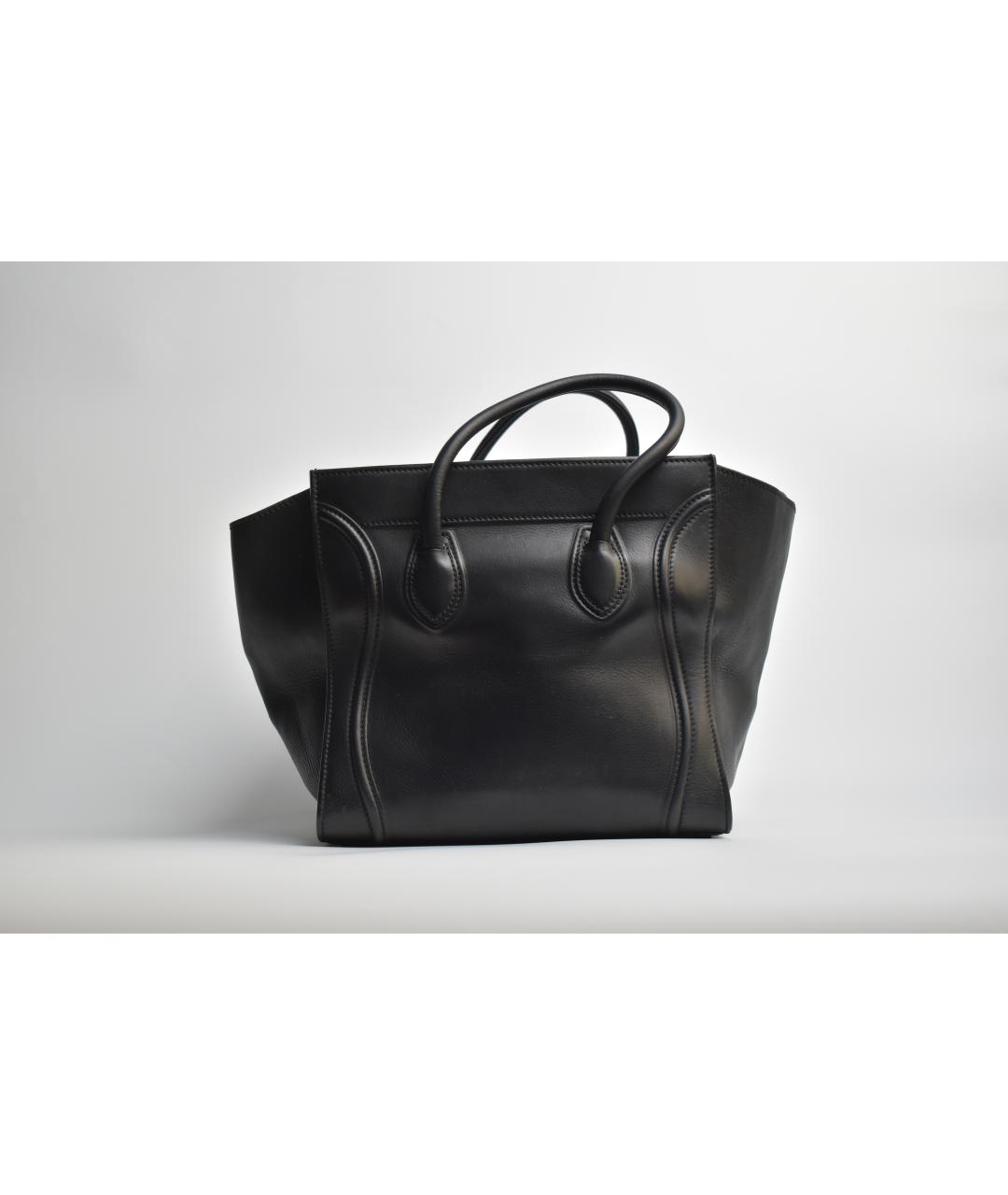 CELINE Черная кожаная сумка с короткими ручками, фото 3