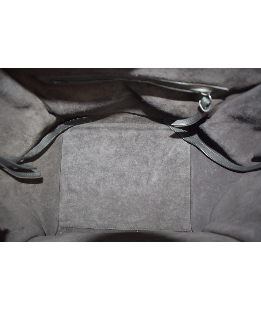 CELINE Черная кожаная сумка с короткими ручками, фото 4