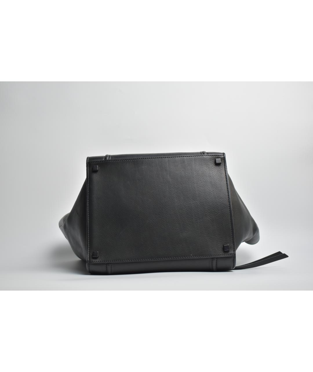 CELINE Черная кожаная сумка с короткими ручками, фото 5