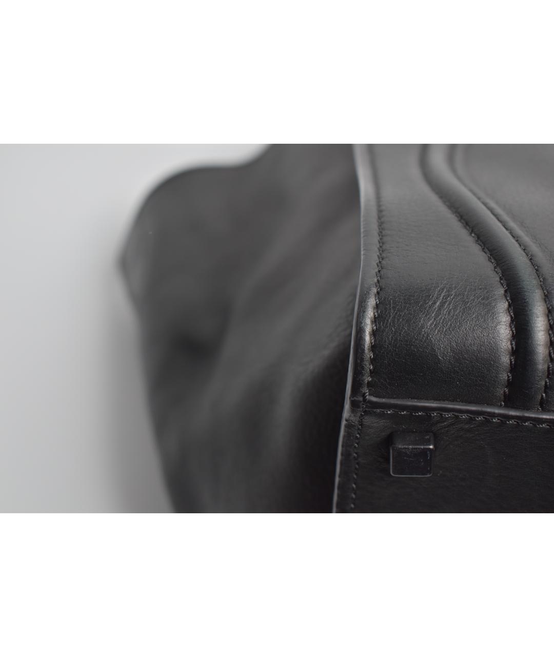 CELINE Черная кожаная сумка с короткими ручками, фото 9