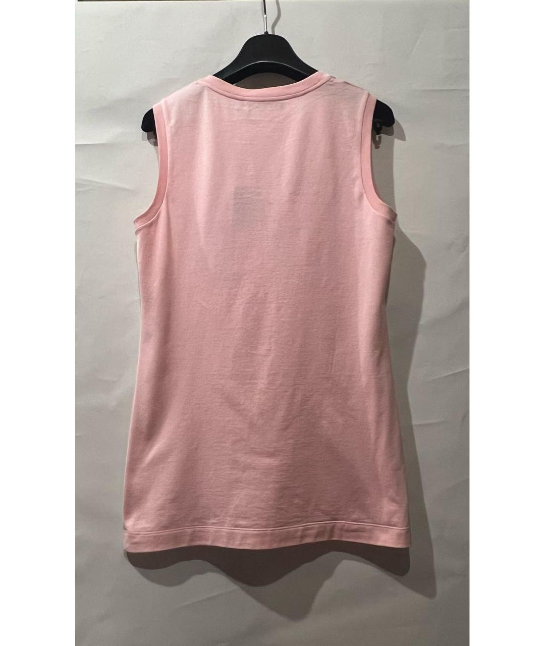 DOLCE&GABBANA Розовая хлопко-эластановая майка, фото 5