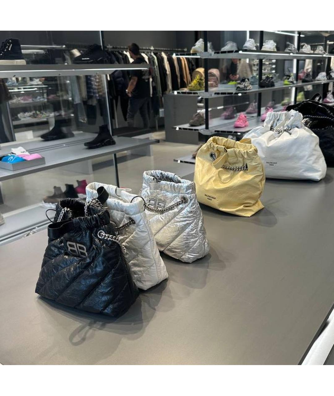 BALENCIAGA Серебряная кожаная сумка через плечо, фото 3