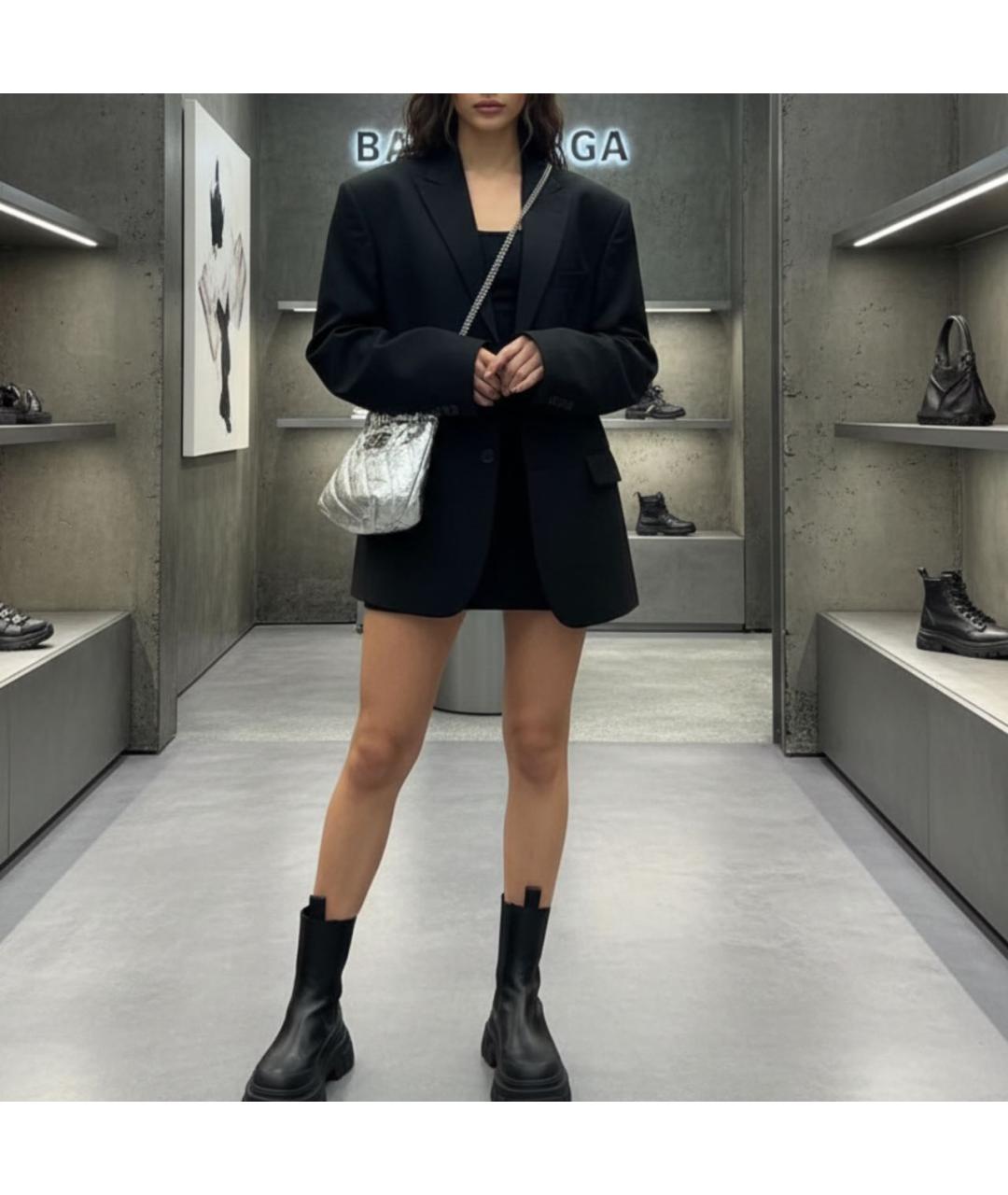 BALENCIAGA Серебряная кожаная сумка через плечо, фото 6