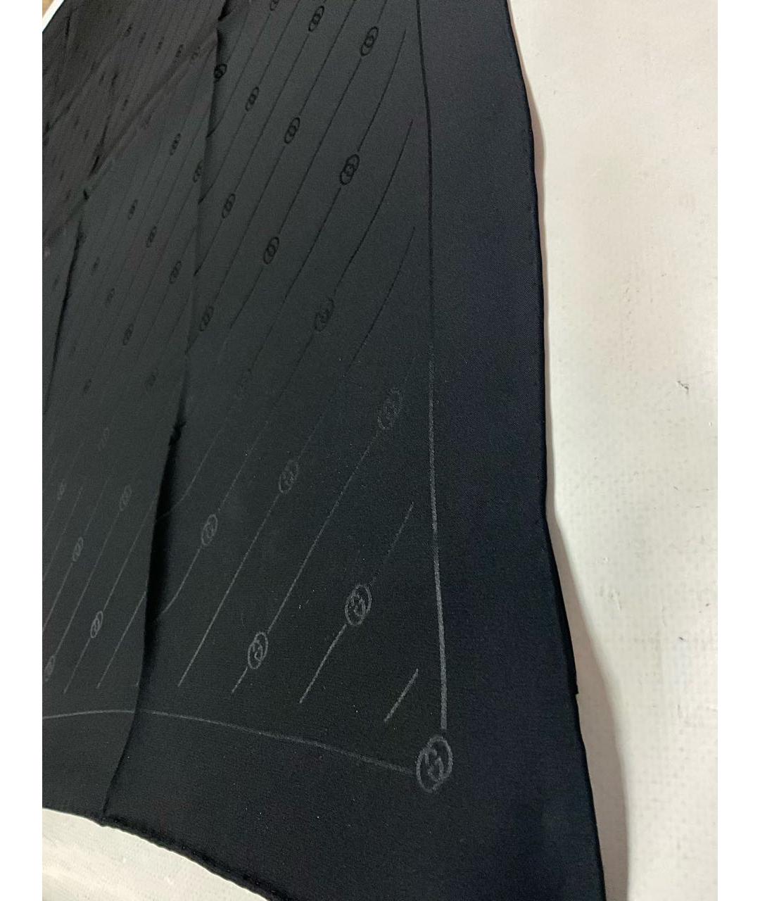 GUCCI Черный шелковый платок, фото 2