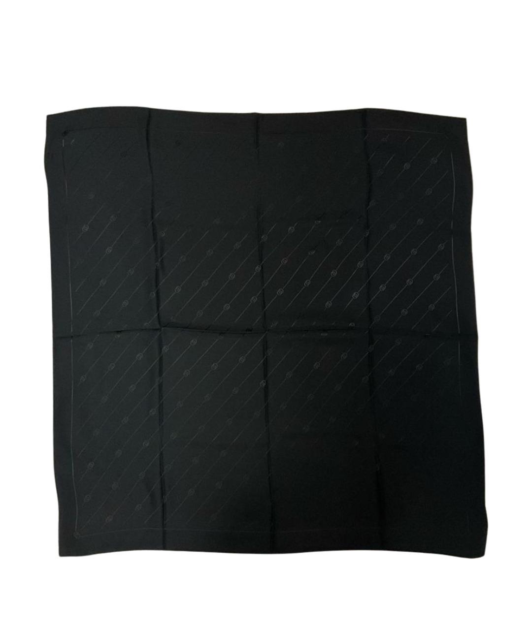 GUCCI Черный шелковый платок, фото 1