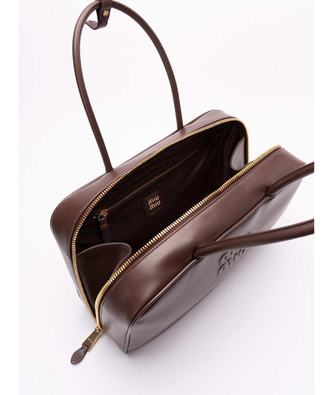 MIU MIU Коричневая кожаная сумка тоут, фото 4