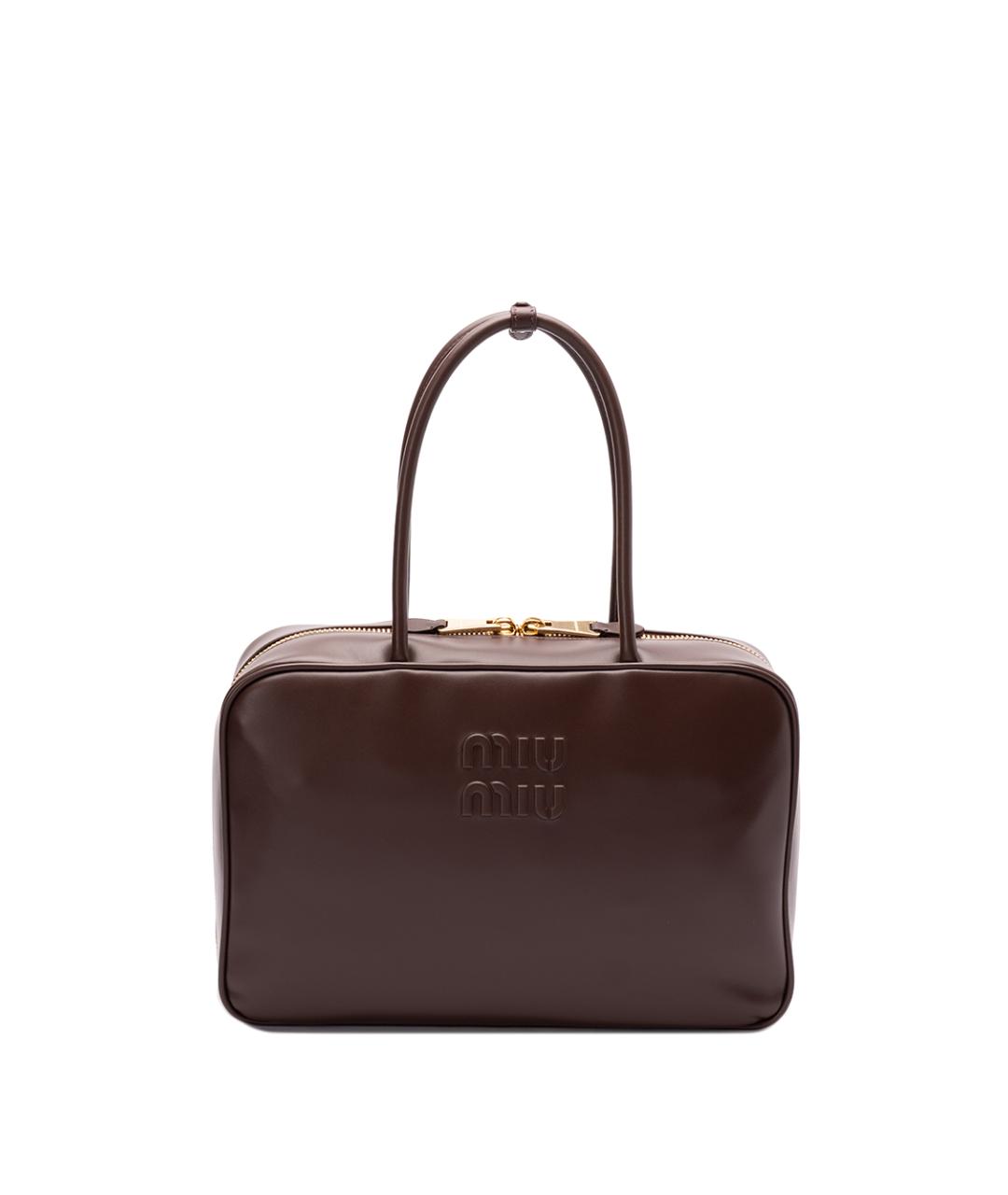 MIU MIU Коричневая кожаная сумка тоут, фото 1