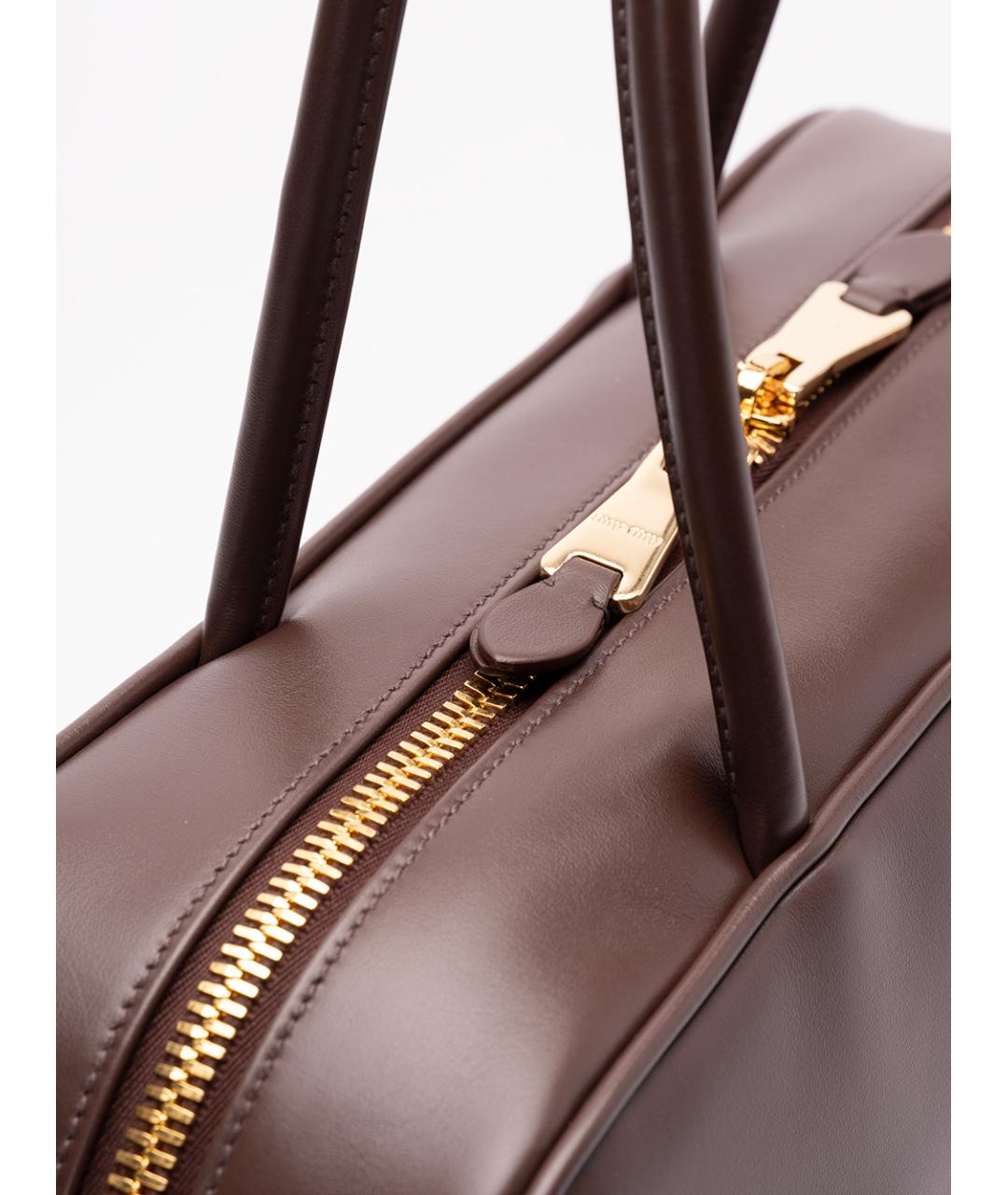 MIU MIU Коричневая кожаная сумка тоут, фото 3