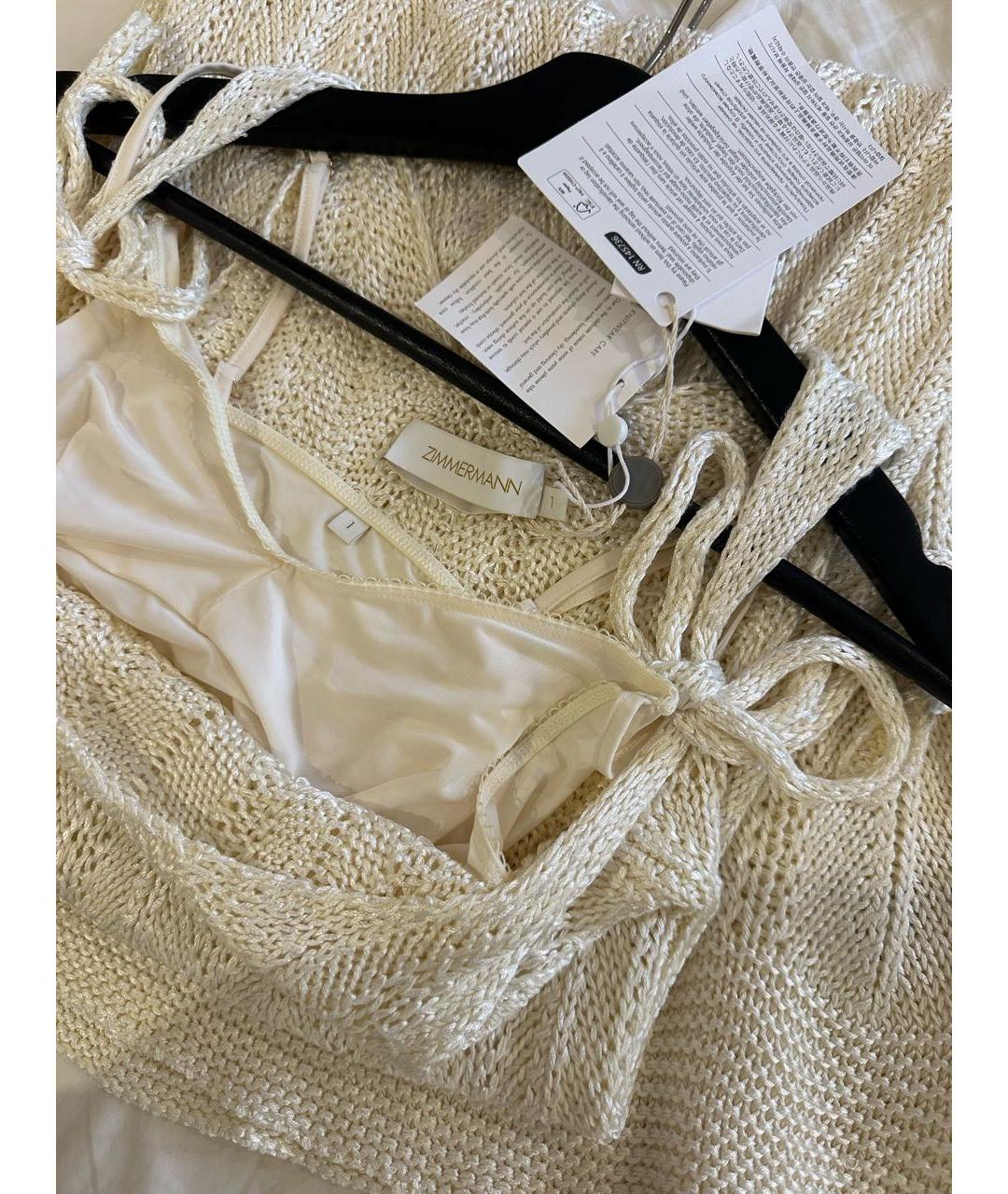 ZIMMERMANN Бежевый хлопко-эластановый сарафан, фото 8