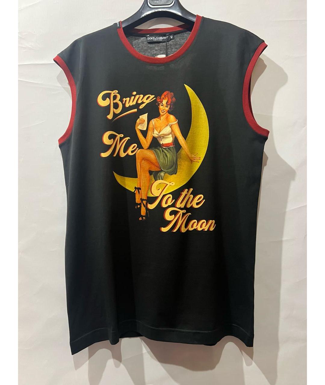 DOLCE&GABBANA Черная хлопковая футболка, фото 2