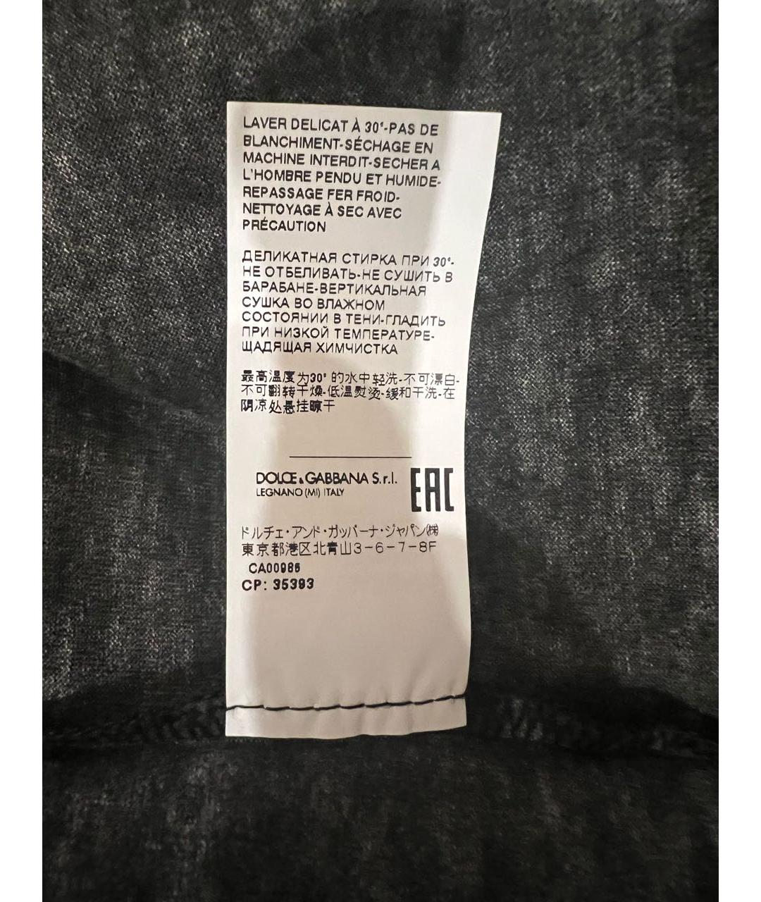 DOLCE&GABBANA Черная хлопковая футболка, фото 6