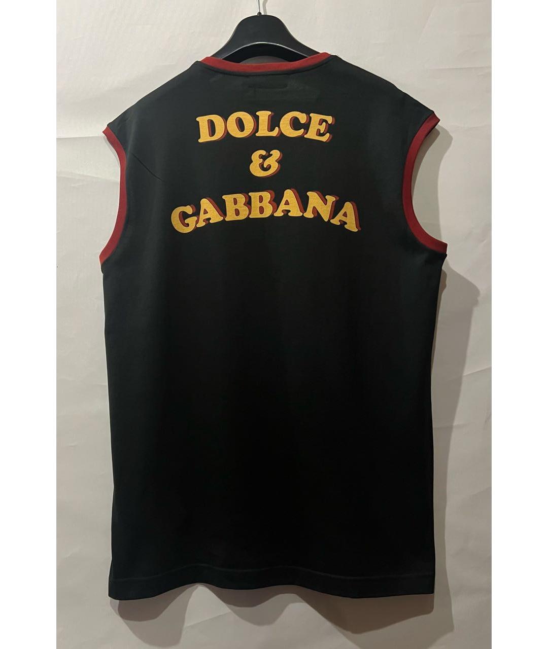 DOLCE&GABBANA Черная хлопковая футболка, фото 3