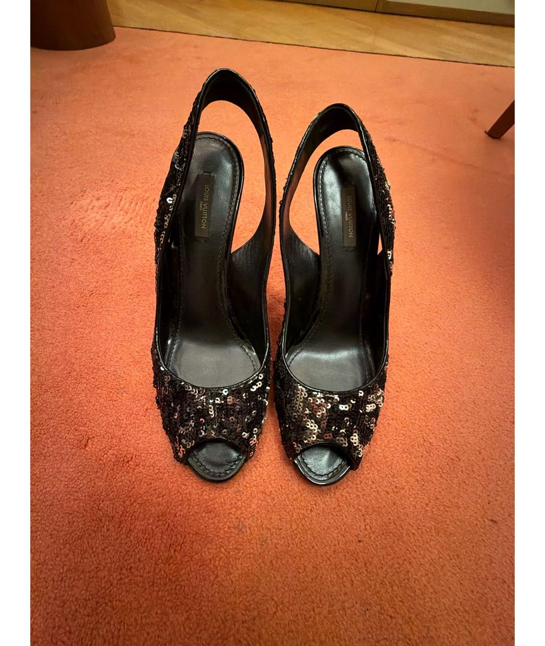 LOUIS VUITTON Черные босоножки, фото 2