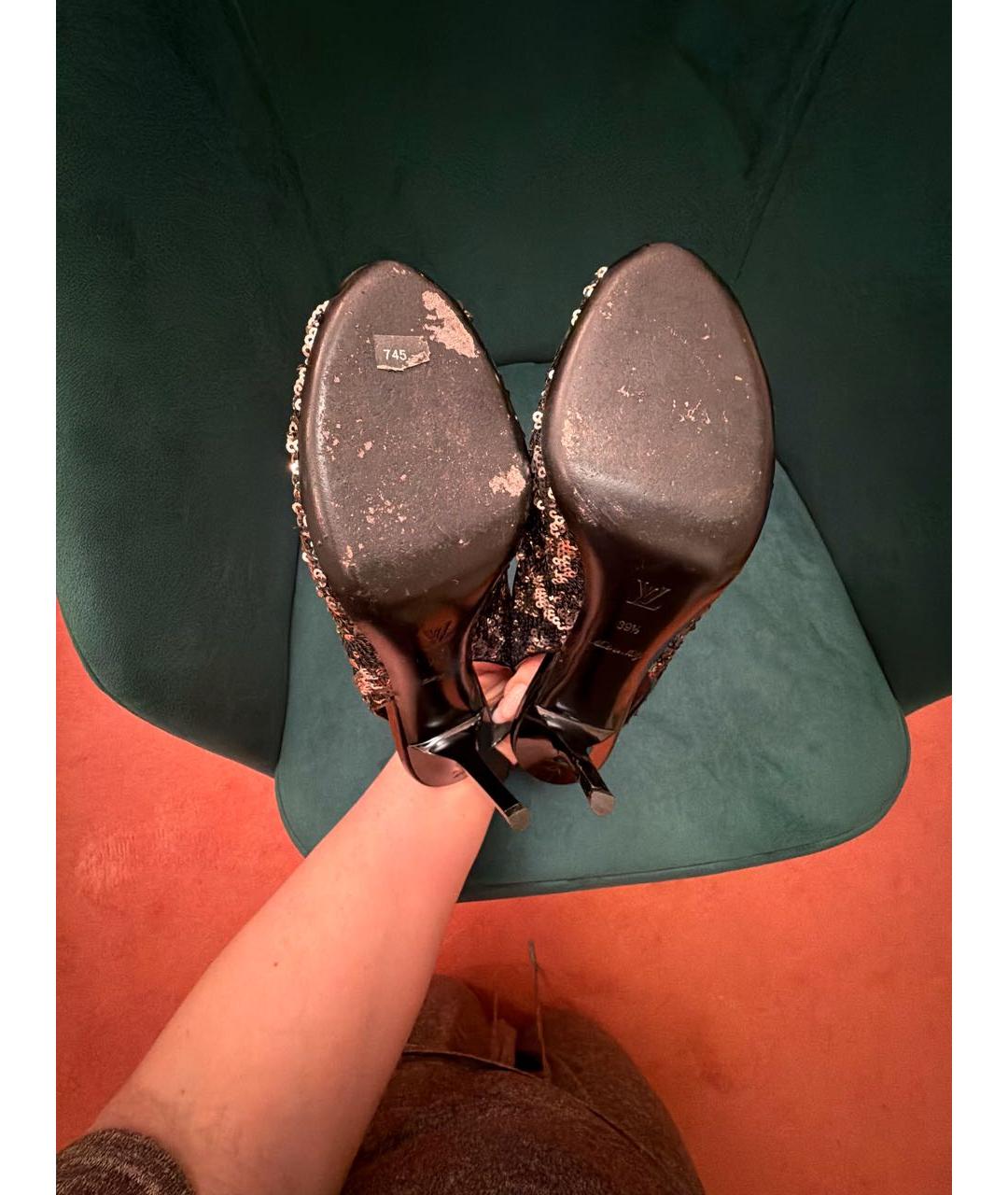 LOUIS VUITTON Черные босоножки, фото 5