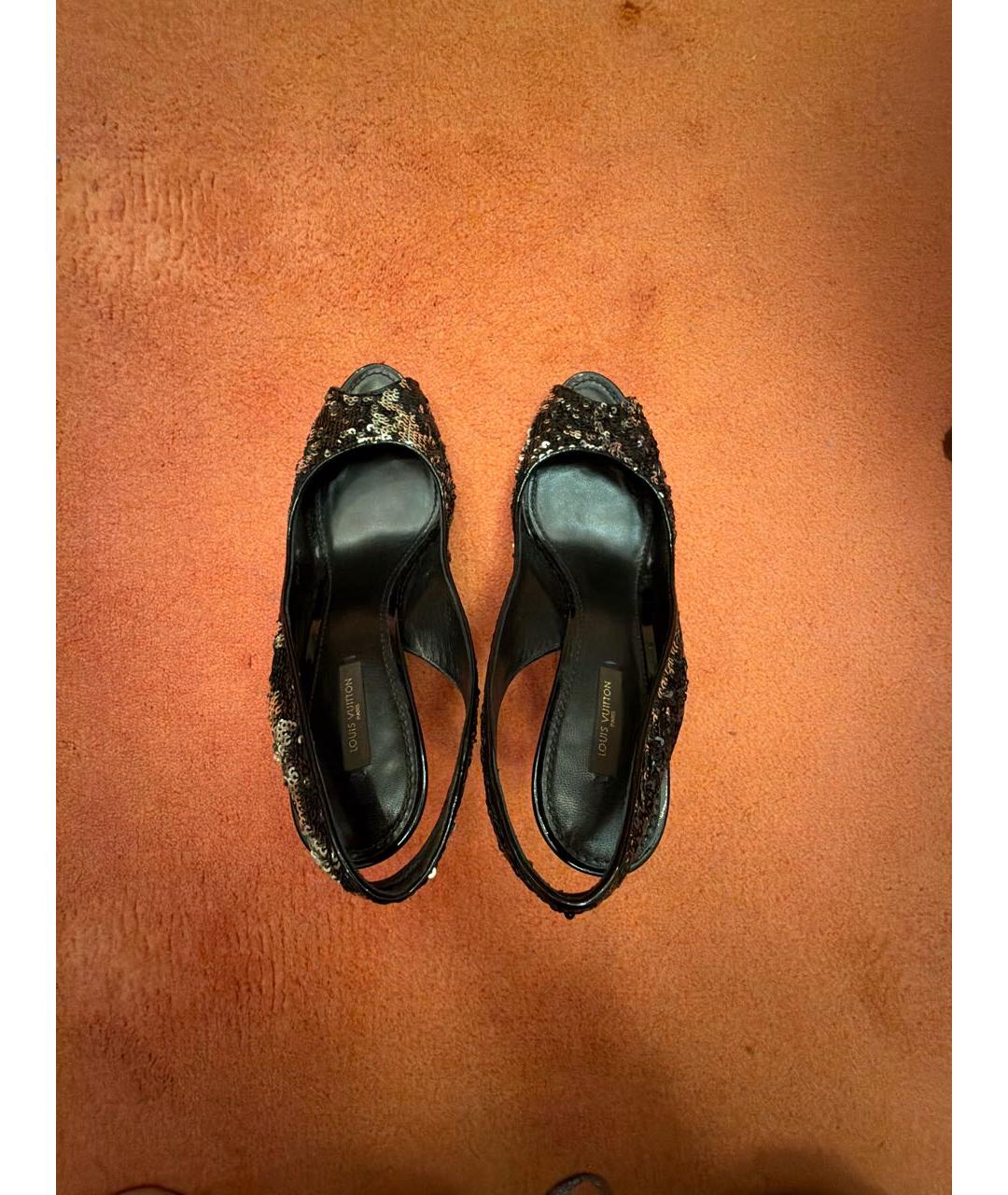 LOUIS VUITTON Черные босоножки, фото 3