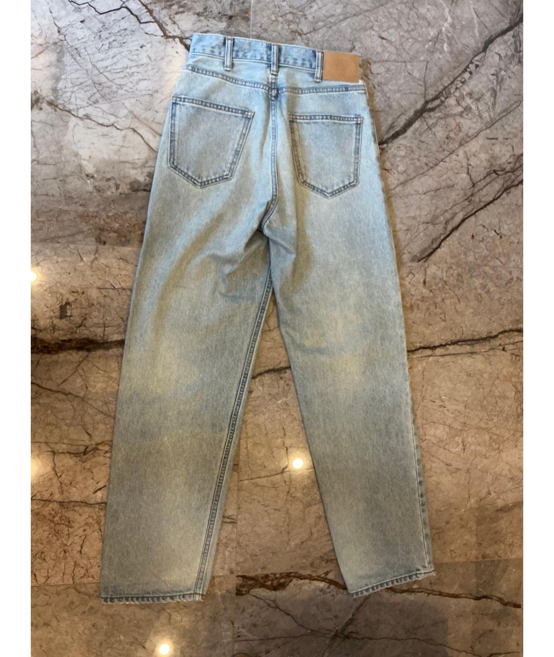 CELINE Голубые хлопковые прямые джинсы, фото 2