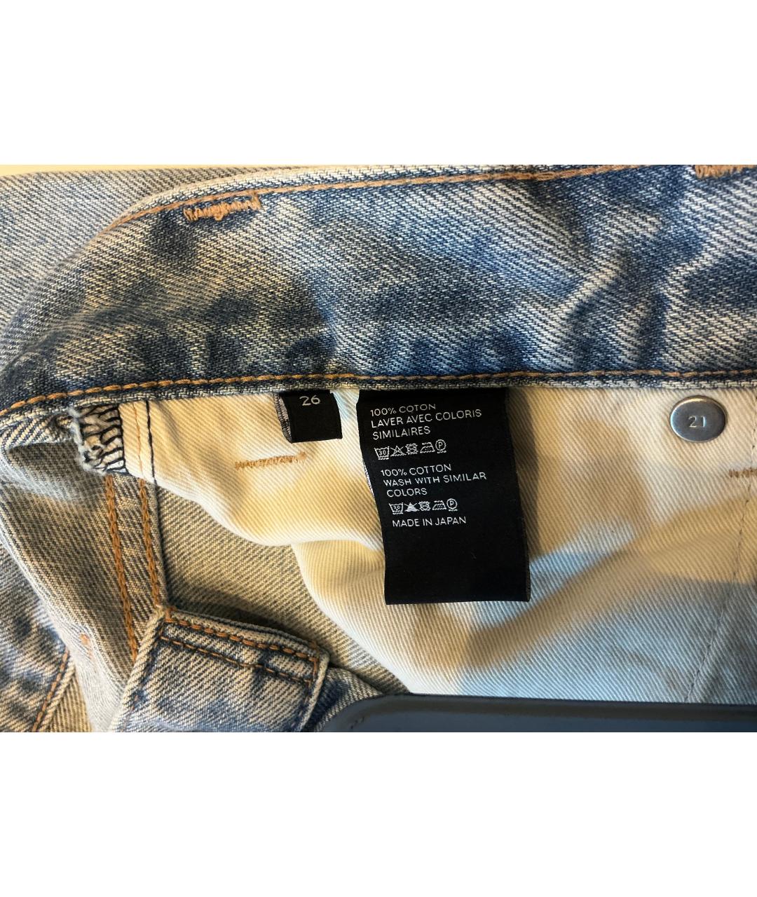 CELINE Голубые хлопковые прямые джинсы, фото 3