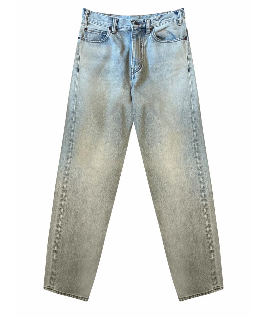 CELINE Голубые хлопковые прямые джинсы, фото 1