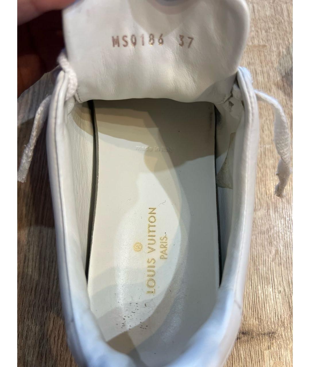 LOUIS VUITTON Белые кожаные кеды, фото 5