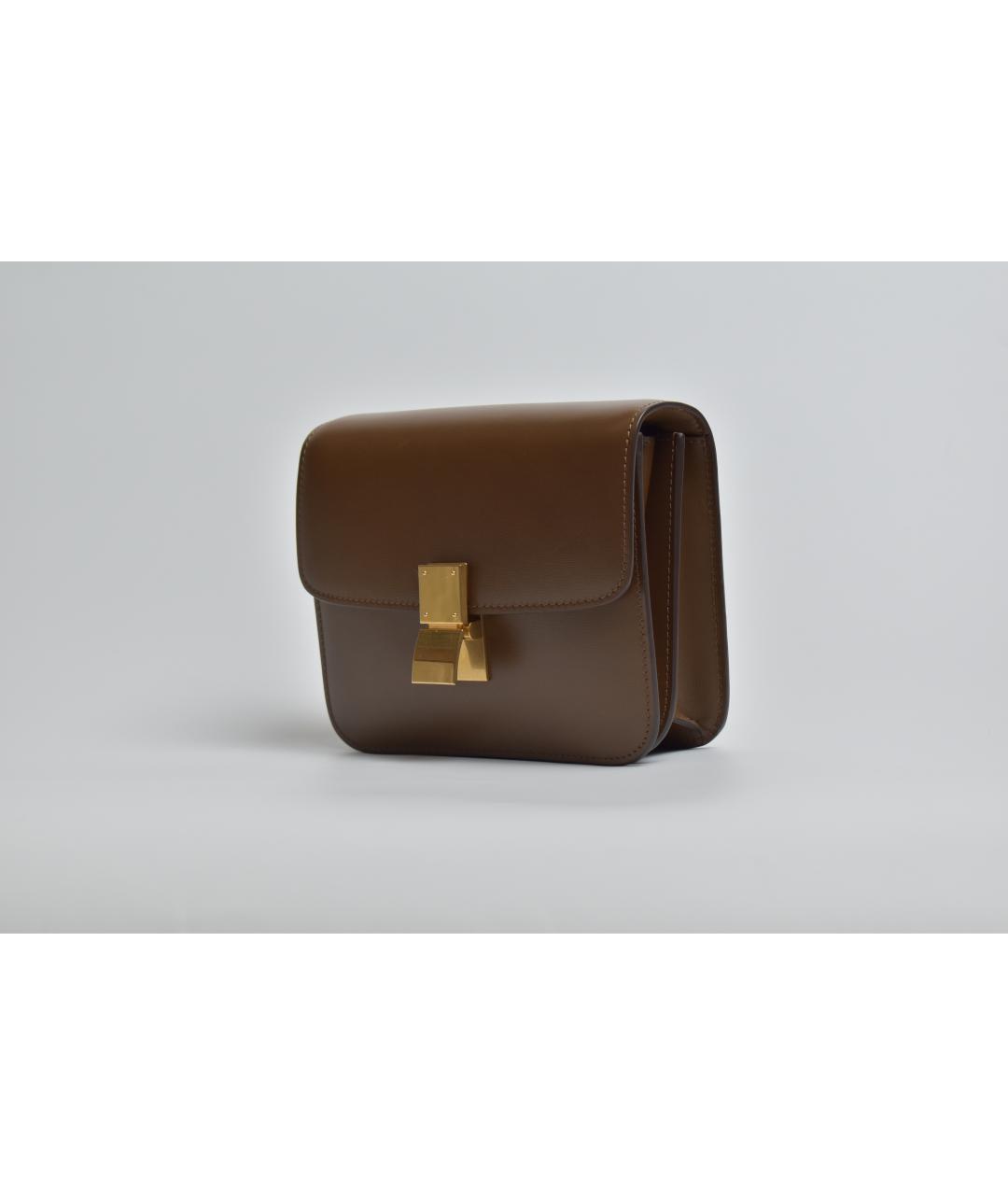 CELINE Коричневая кожаная сумка через плечо, фото 2
