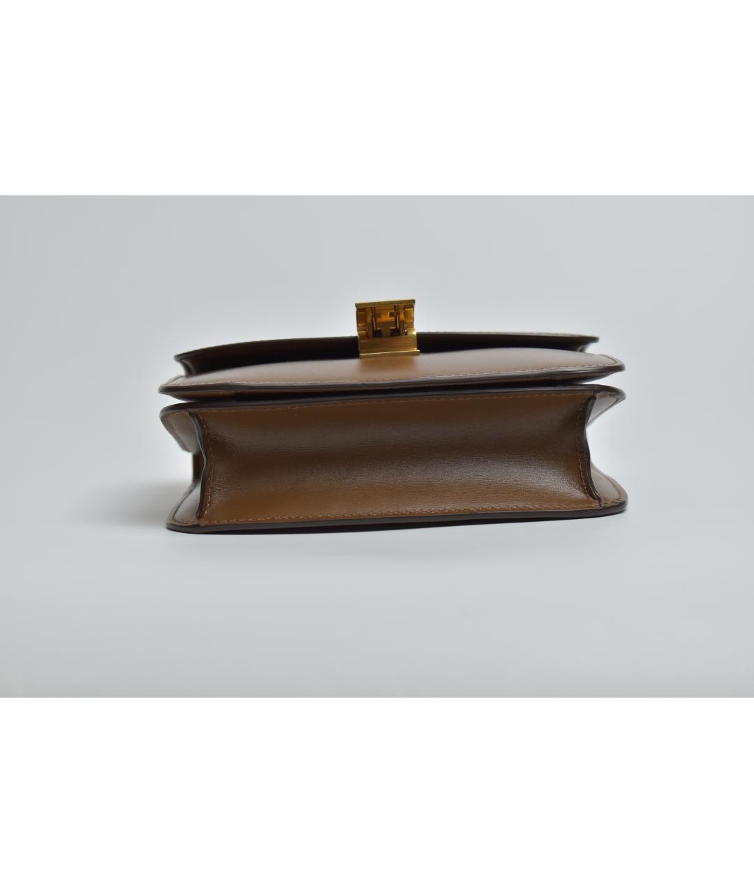 CELINE Коричневая кожаная сумка через плечо, фото 5