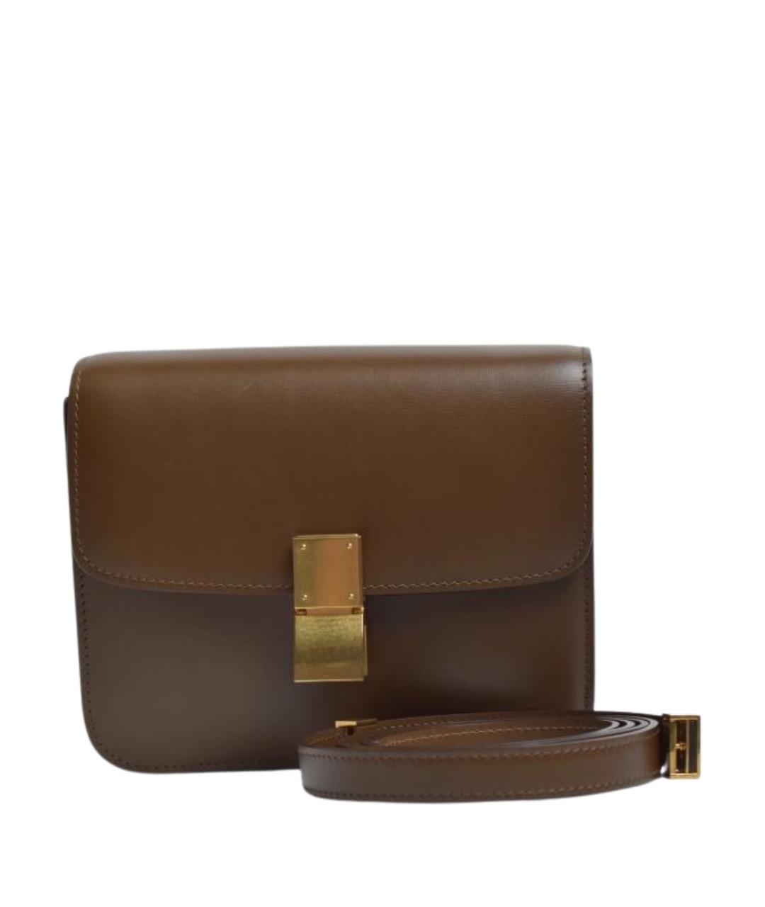 CELINE Коричневая кожаная сумка через плечо, фото 1