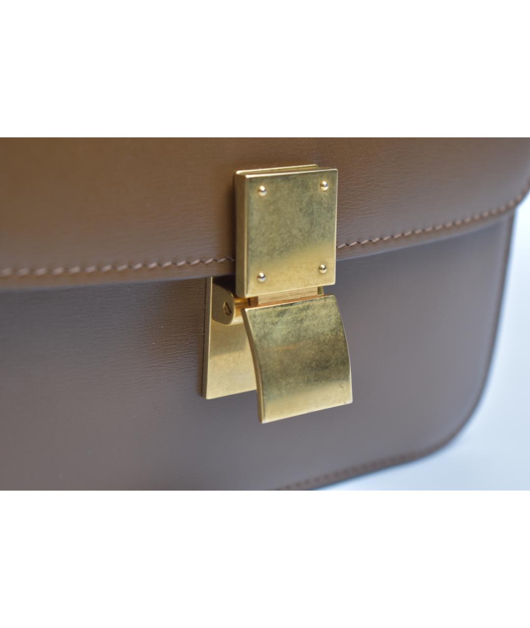 CELINE Коричневая кожаная сумка через плечо, фото 7