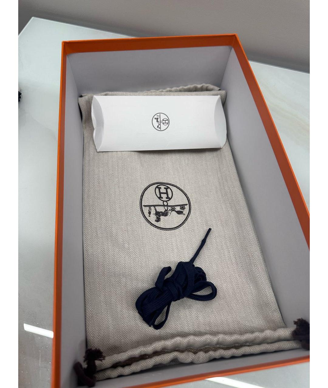 HERMES Белые кожаные низкие кроссовки / кеды, фото 5