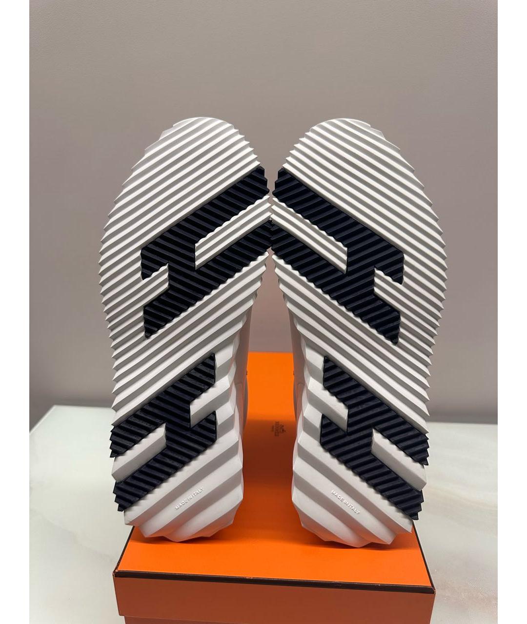 HERMES Белые кожаные низкие кроссовки / кеды, фото 7